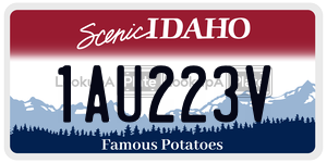 1AU223V  license plate in ID