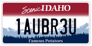1AUBR3U license plate in Idaho