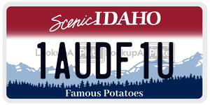 1AUDF1U  license plate in ID