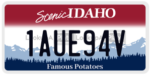 1AUE94V license plate in Idaho