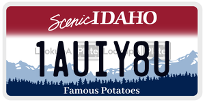1AUIY8U  license plate in ID