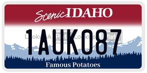 1AUK087  license plate in ID