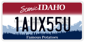 1AUX55U  license plate in ID