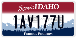 1AV177U  license plate in ID