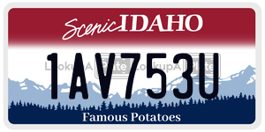 1AV753U  license plate in ID
