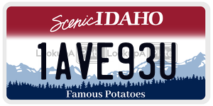 1AVE93U  license plate in ID