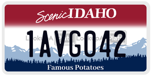 1AVG042  license plate in ID