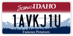 1AVKJ1U  license plate in ID