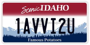 1AVVI2U  license plate in ID