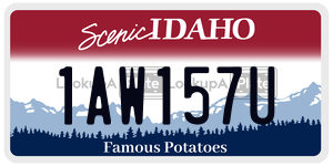 1AW157U  license plate in ID