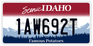 1AW692T  license plate in ID