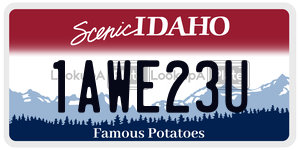 1AWE23U  license plate in ID