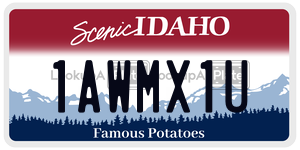 1AWMX1U  license plate in ID