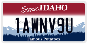 1AWNV9U  license plate in ID