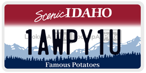 1AWPY1U  license plate in ID