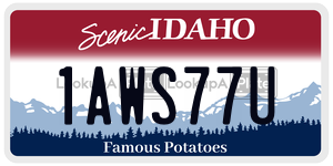 1AWS77U  license plate in ID