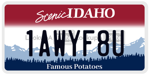 1AWYF8U  license plate in ID