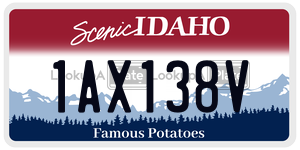 1AX138V  license plate in ID