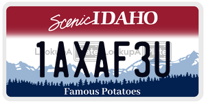 1AXAF3U  license plate in ID