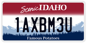 1AXBM3U  license plate in ID