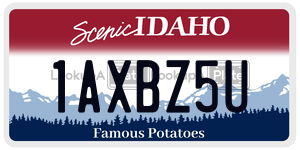 1AXBZ5U  license plate in ID