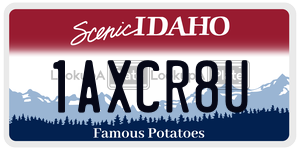 1AXCR8U  license plate in ID