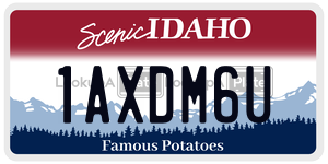1AXDM6U  license plate in ID