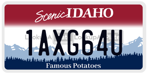 1AXG64U  license plate in ID