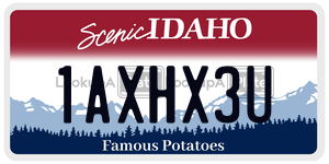 1AXHX3U license plate in Idaho