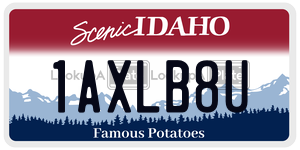 1AXLB8U license plate in Idaho