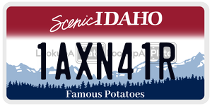 1AXN41R  license plate in ID