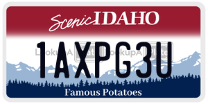 1AXPG3U  license plate in ID