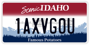 1AXVG0U  license plate in ID