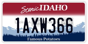 1AXW366  license plate in ID