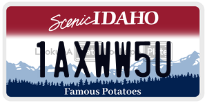 1AXWW5U  license plate in ID