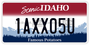 1AXX05U  license plate in ID