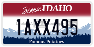 1AXX495  license plate in ID