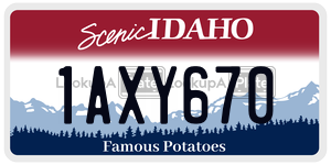 1AXY670  license plate in ID