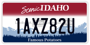 1AXZ82U  license plate in ID