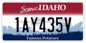 1AY435V  license plate in ID