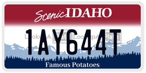 1AY644T  license plate in ID