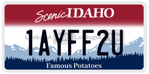 1AYFF2U  license plate in ID