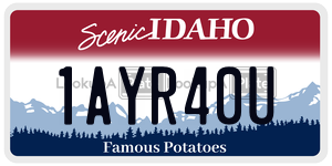 1AYR40U  license plate in ID