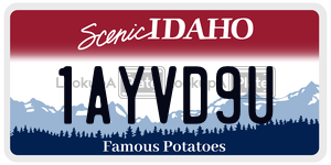 1AYVD9U  license plate in ID