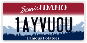1AYVU0U  license plate in ID