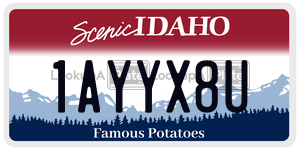1AYYX8U  license plate in ID