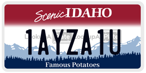 1AYZA1U  license plate in ID
