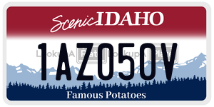 1AZ050V  license plate in ID