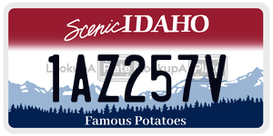 1AZ257V  license plate in ID