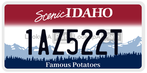1AZ522T  license plate in ID